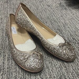 BRAND NEW Jimmy Choo Walsh Osao Ballet Pink Glitter